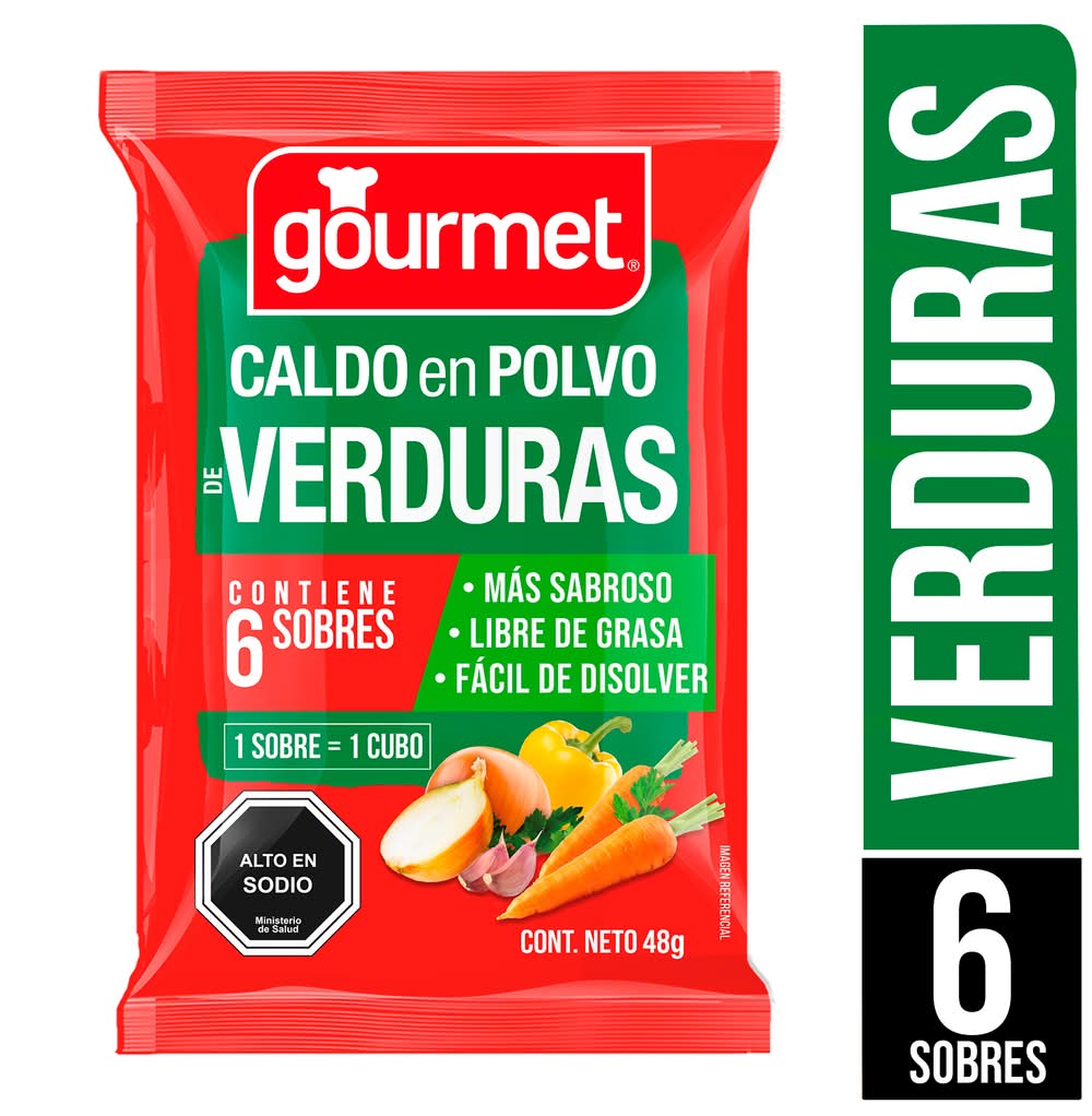 Gourmet · Caldo en polvo de verduras (6 un)