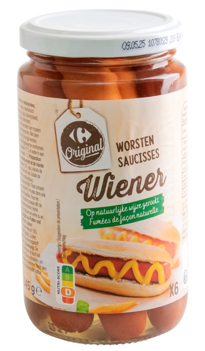Carrefour Saucisses Wiener 6 Pièces 345 g