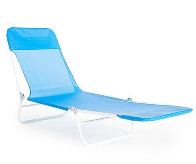 Blue Sling Fabric Folding Lounge Chair