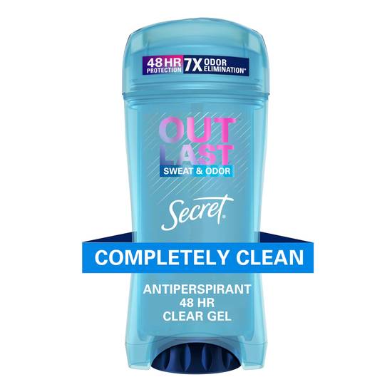Secret Outlast 48-Hour Clear Gel  & Deodorant Stick,  Completely Clean, 2.6 OZ