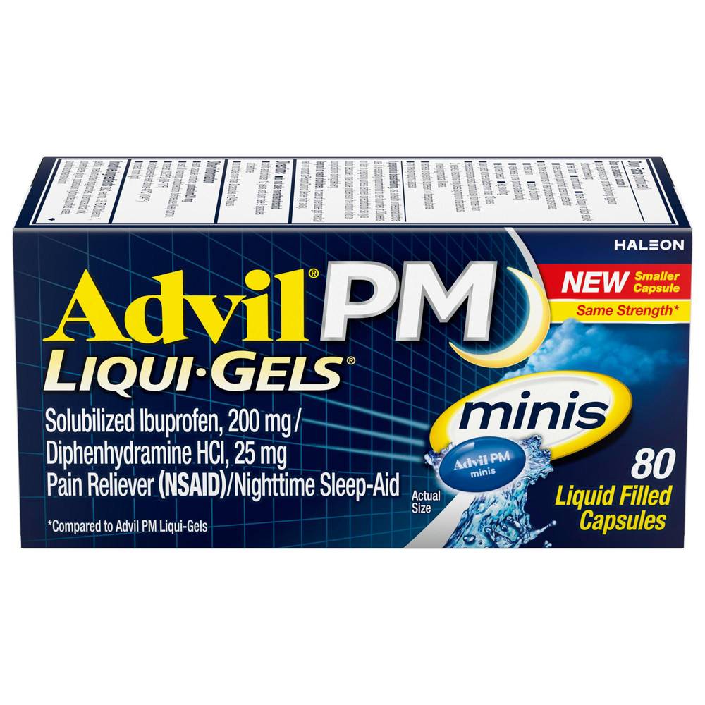 Advil Pm Liqui Gels Minis Pain Reliever Capsules (80 ct)