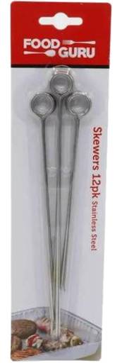 Food Guru Stainless Steel Skewers (12 pack)