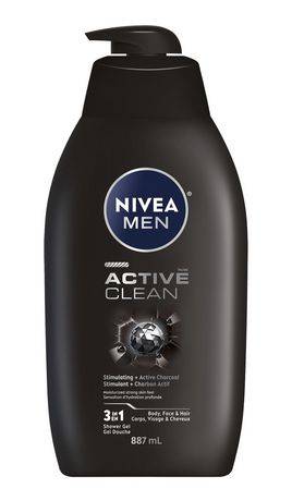 Nivea Men Active Clean Body Wash 3 in 1 Shower Gel