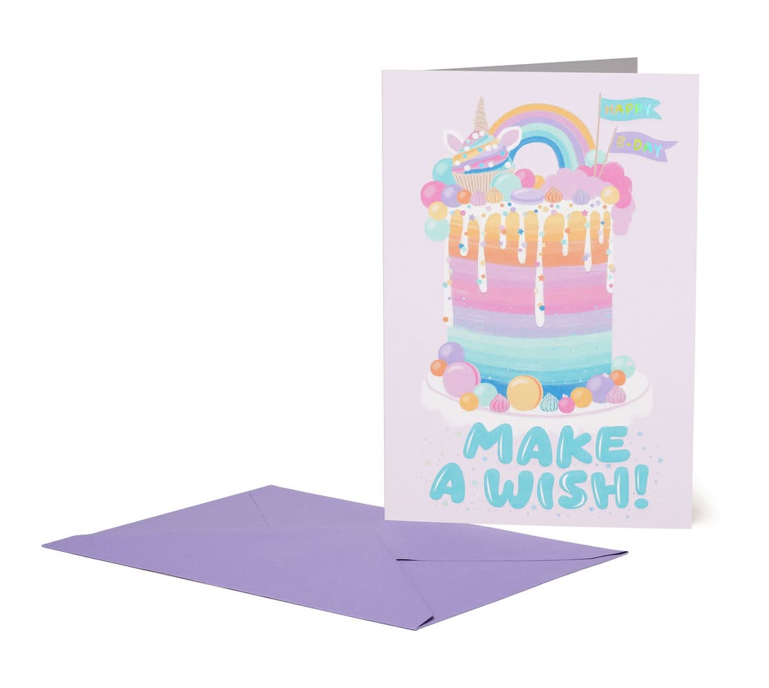 Cartão Grande - Bolo Unicórnio