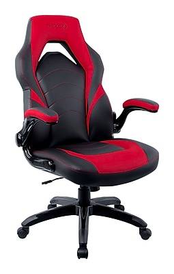 Staples Emerge Vortex Bonded Leather Ergonomic Gaming Chair, Black and Red (51465-CC)