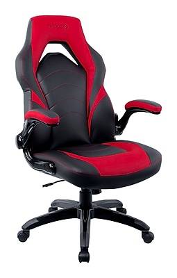 Staples Emerge Vortex Bonded Leather Ergonomic Gaming Chair (black and red)