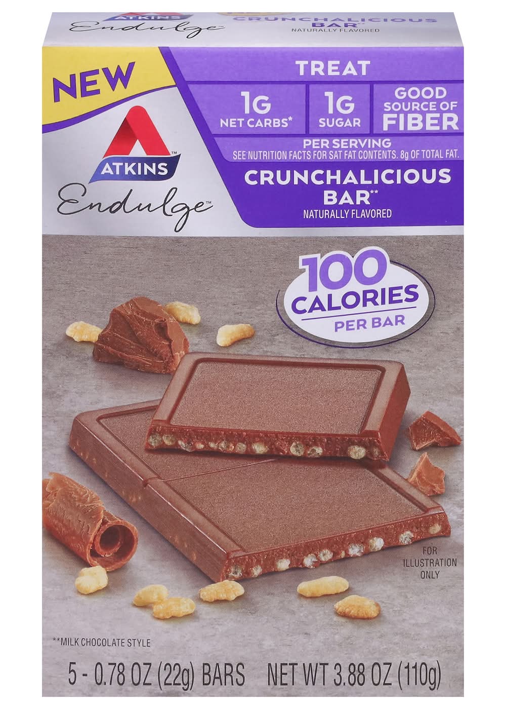 Atkins Endulge Treat Crunchalicious Bar, Chocolate Crunch (3.88 oz, 5 ct)