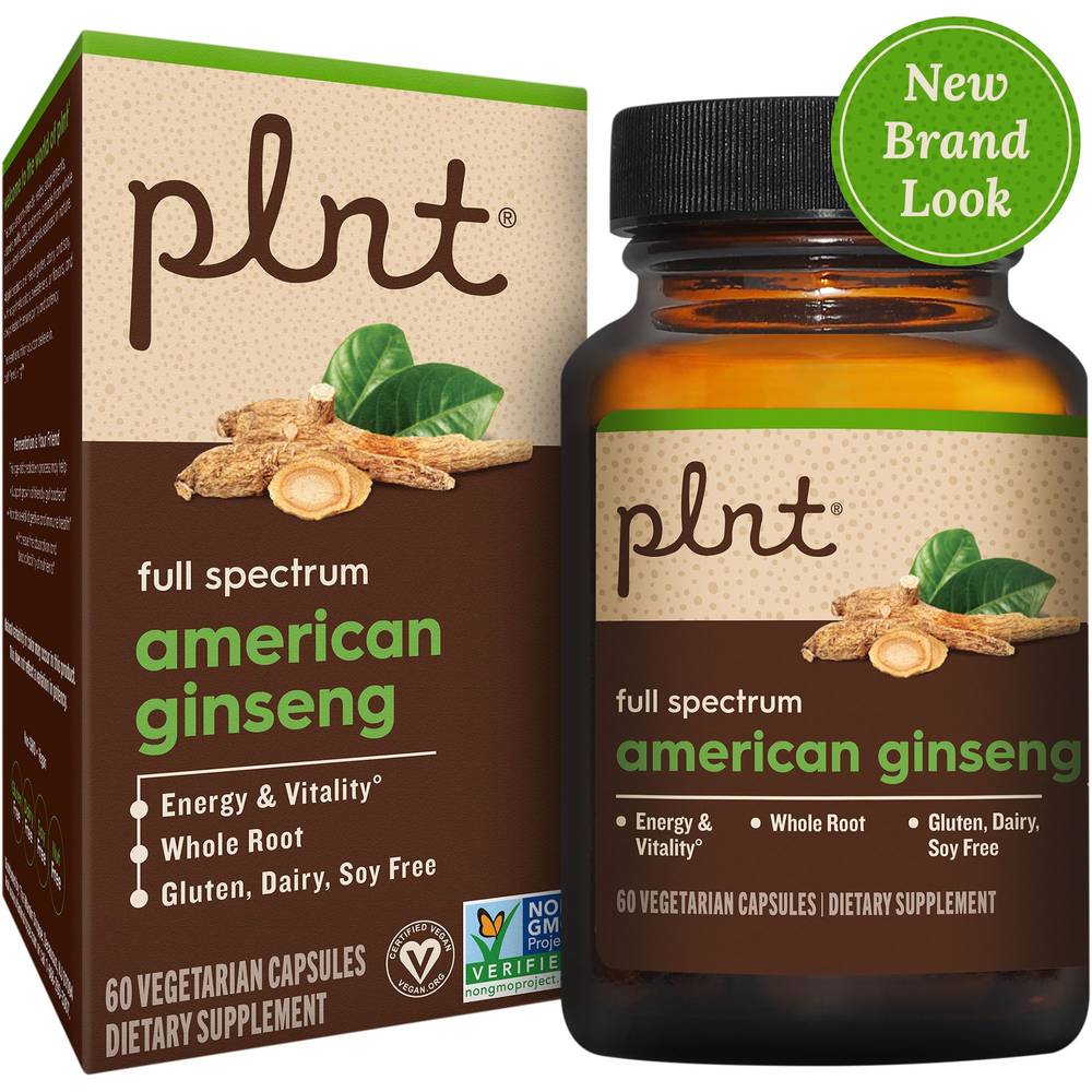 plnt Full Spectrum American Ginseng Supplement Capsules (60 ct)
