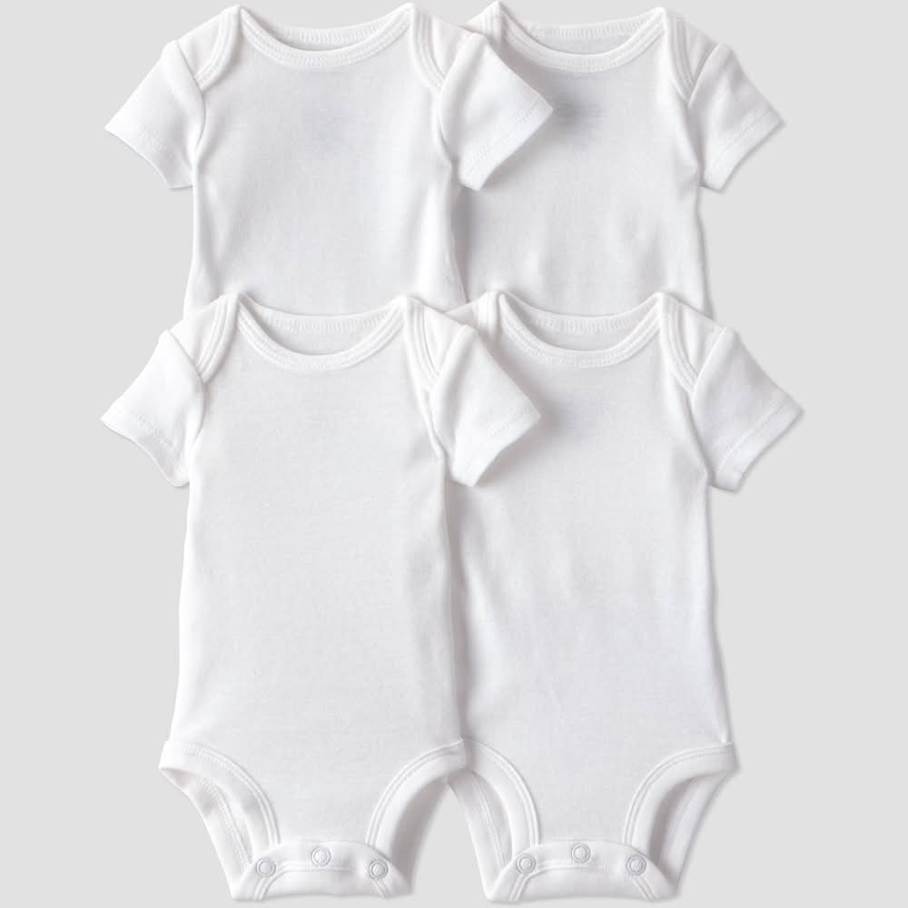 Carter's Just One You Baby Short Sleeve Bodysuit, 18 Months, White (4 ct)