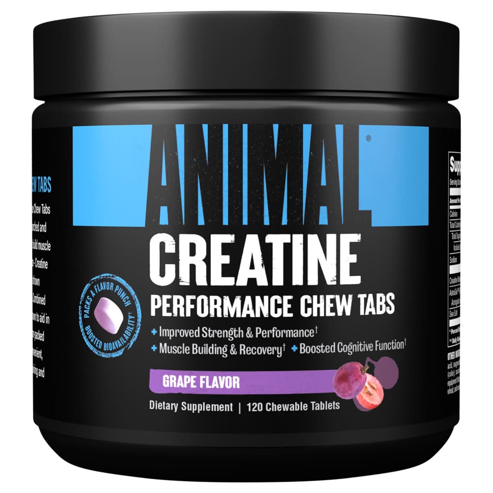 Animal Performance Chew Tabs Creatine Chewable Tablets, Grape (120 ct)