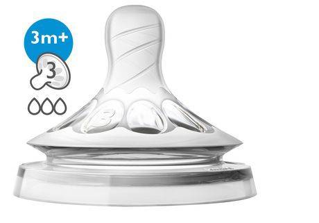 Philips Avent - Natural Nipple Medium Flow3m+ (extra soft and flexible nipple)