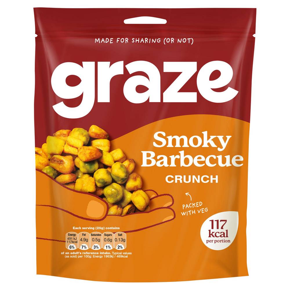 Graze Smokehouse BBQ Crunch Flavoured Peas 104g