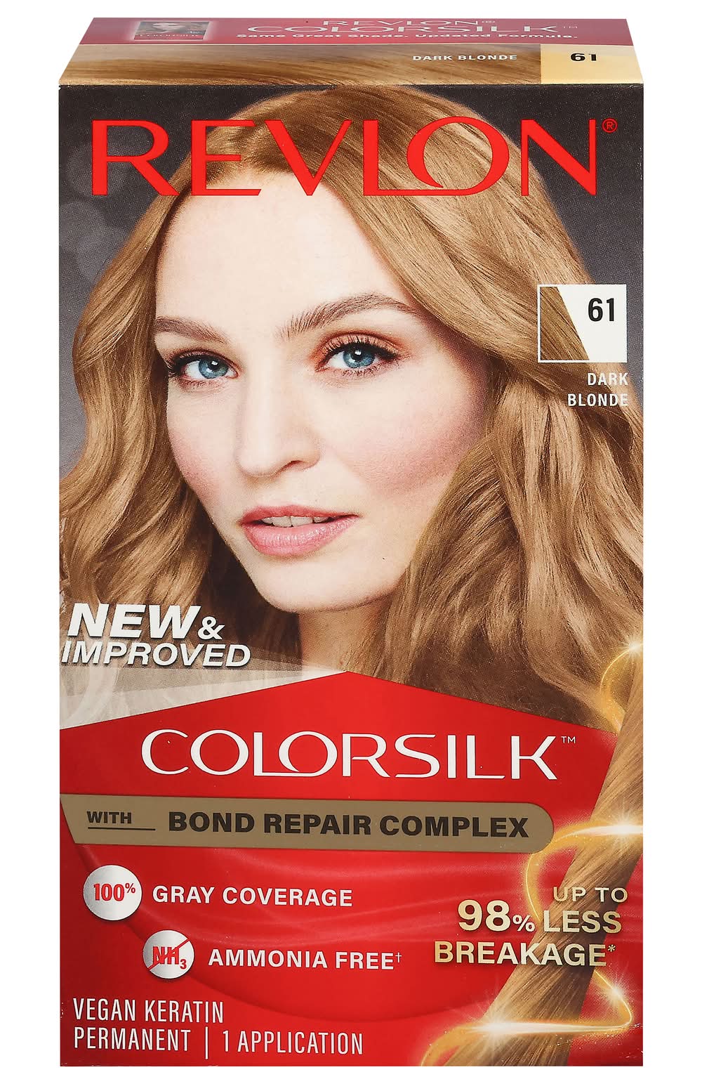 Revlon Colorsilk Beautiful Hair Color, 61 Dark Blonde (4.4 fl oz)