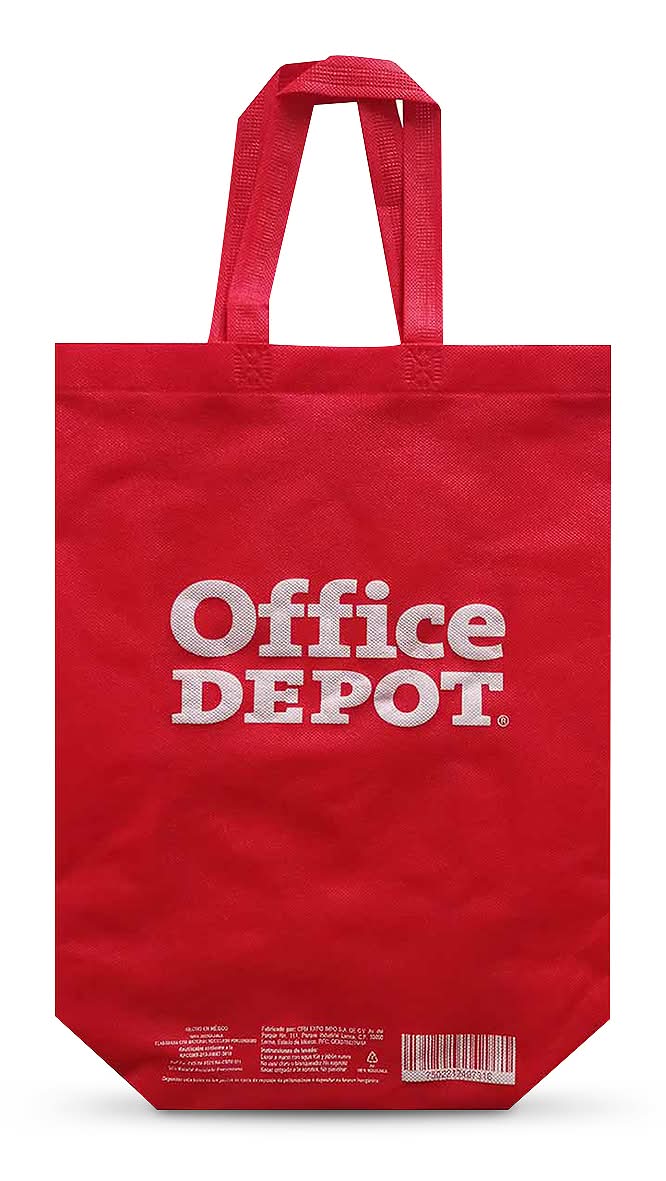 Office Depot · Bolsa reusable estándar, 12 x35x40 cm, rojo