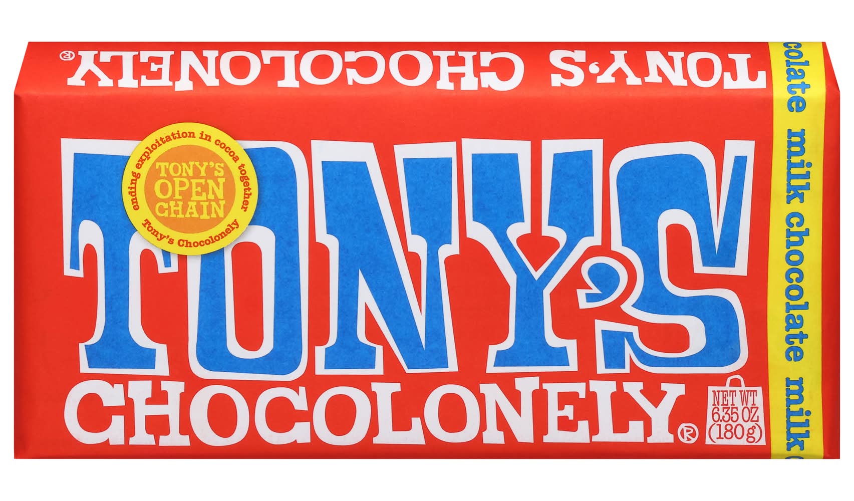 Tony's Chocolonely Candy Bar, Milk Chocolate (6.35 oz)