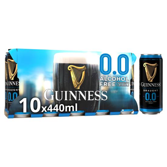 Guinness Draught 0.0% Non-Alcoholic Beer (10 x 440ml)