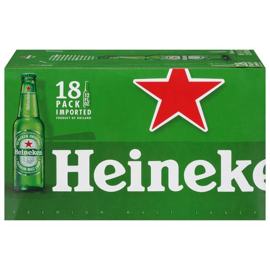 Heineken Premium Malt Lager Beer (18 ct, 12 fl oz)