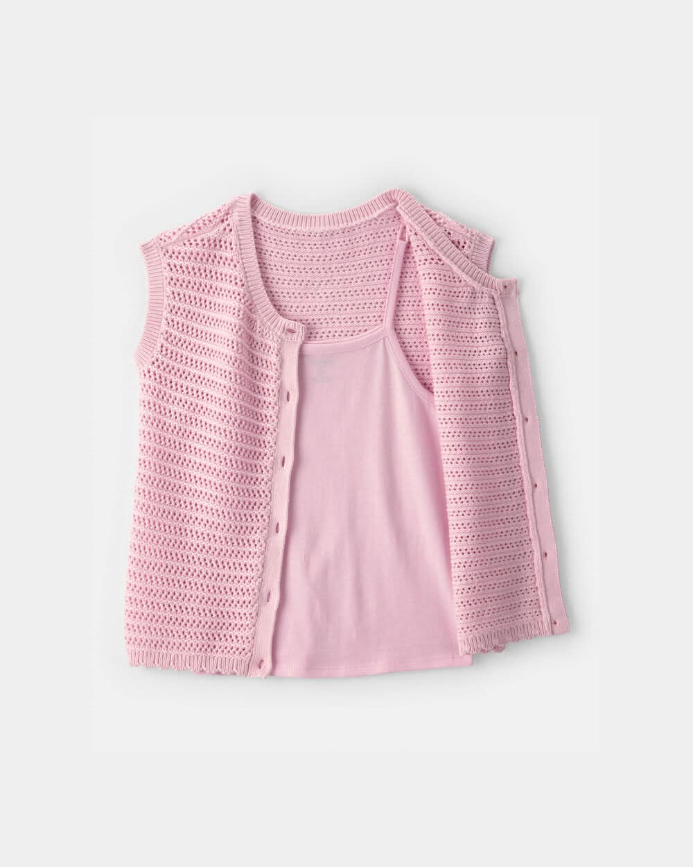 Girls 2-Piece Sweater Top Set - Pink - 7