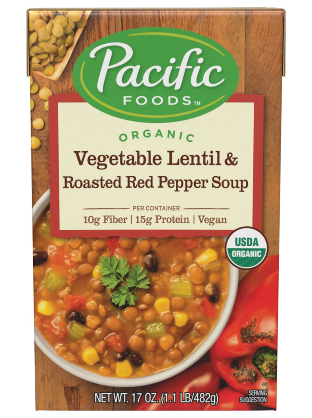 Pacific Foods Vegetable Lentil & Roasted Red Pepper Soup (1.06 lbs)