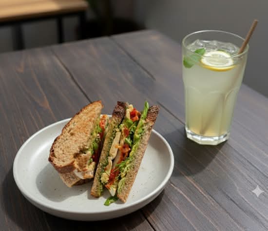 Sándwich de Pollo Pesto + Bebida