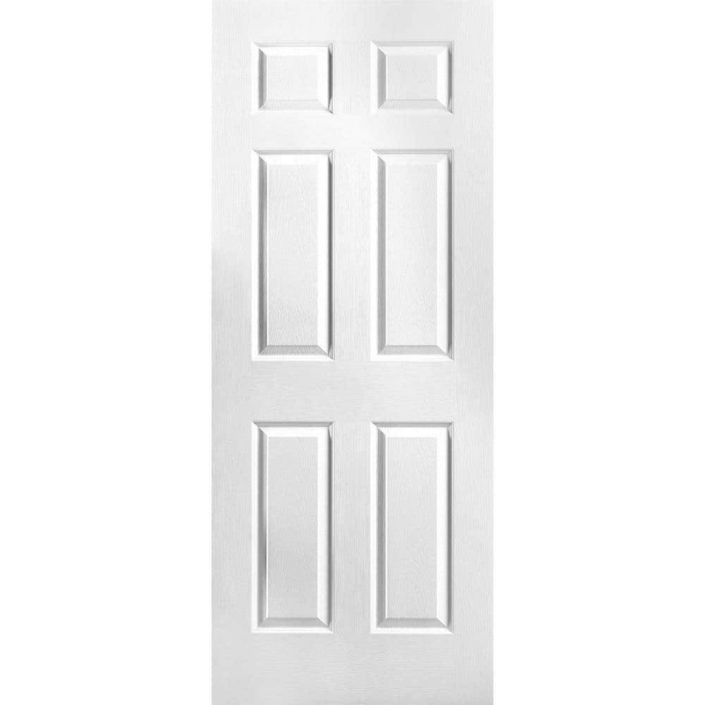 Masonite 32 In. X 80 In. 6 Panel Textured Hollow Core Primed Composite Interior Door Slab