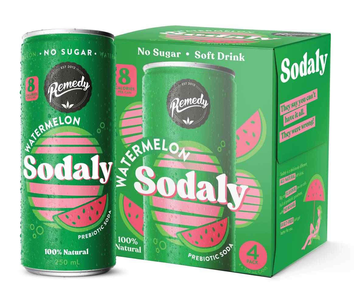 Remedy No Sugar Sodaly, Watermelon (250mL)