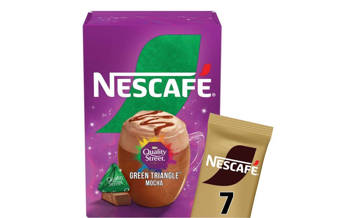 Nescafe Quality Street Green Triangle Hazelnut Flavour Mocha Coffee 7 X 19g (407550)