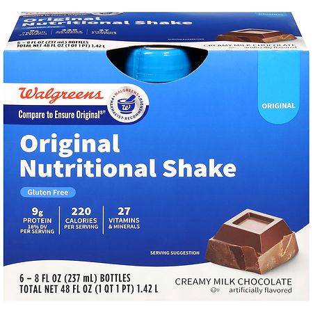 Walgreens Regular Nutritional Shake (6 pack, 8 fl oz) (milk-chocolate)