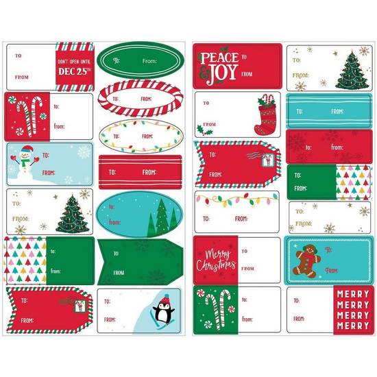 Christmas Gift Tag Stickers, 150ct