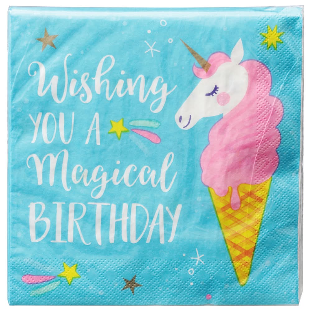 Party Creations Unicorn Galaxy 2 Ply Napkins, Multicolor (16 ct)