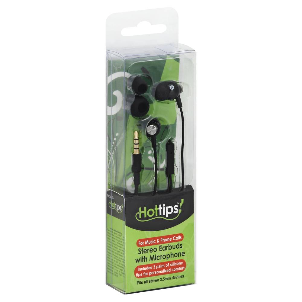 Hottips! Stereo Earbuds With Microphone (1 pair)