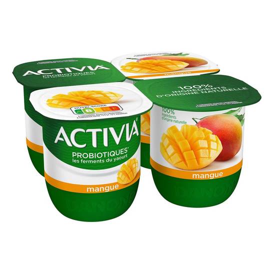 Yaourt aux fruits bifidus mangue Activia 4x125g