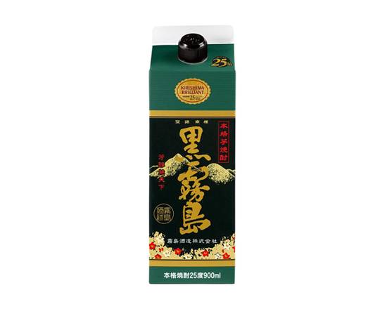 36629：乙 黒霧島 スリムパック芋 25°（宮崎） 900ML / Kuro Kirishima Potate Shochu (Slim Pack)×900ML