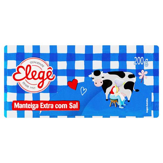 Elegê manteiga extra com sal (tablete 200 g)