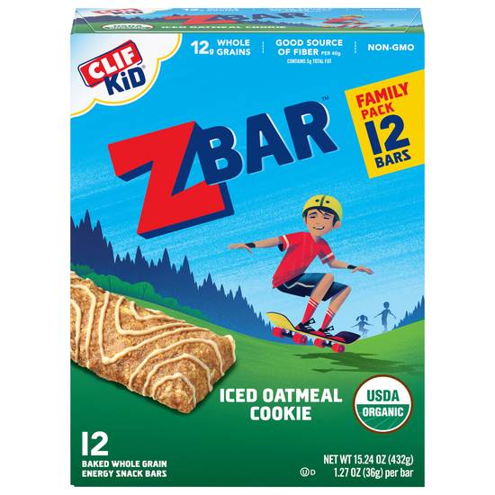 Clif Kid Zbar Organic Iced Oatmeal Cookie Snack Bars (12 bars)