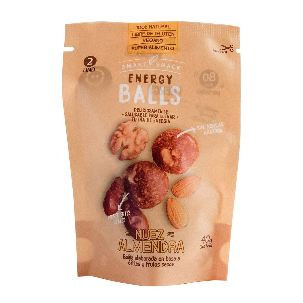 Smart snack energyball nuez almendra (bolsa 40 g)