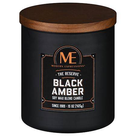 Modern Expressions Soy Wax Blend Candle Black Amber (15 oz)