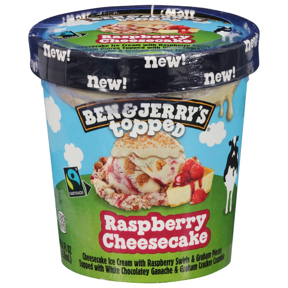 Ben & Jerry's Topped Ice Cream (raspberry cheesecake)