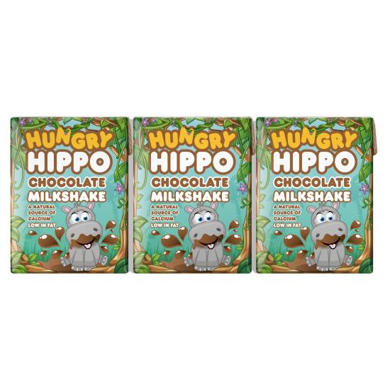 Hungry Hippo Chocolate Flavoured Milkshake (3ct, 200ml)