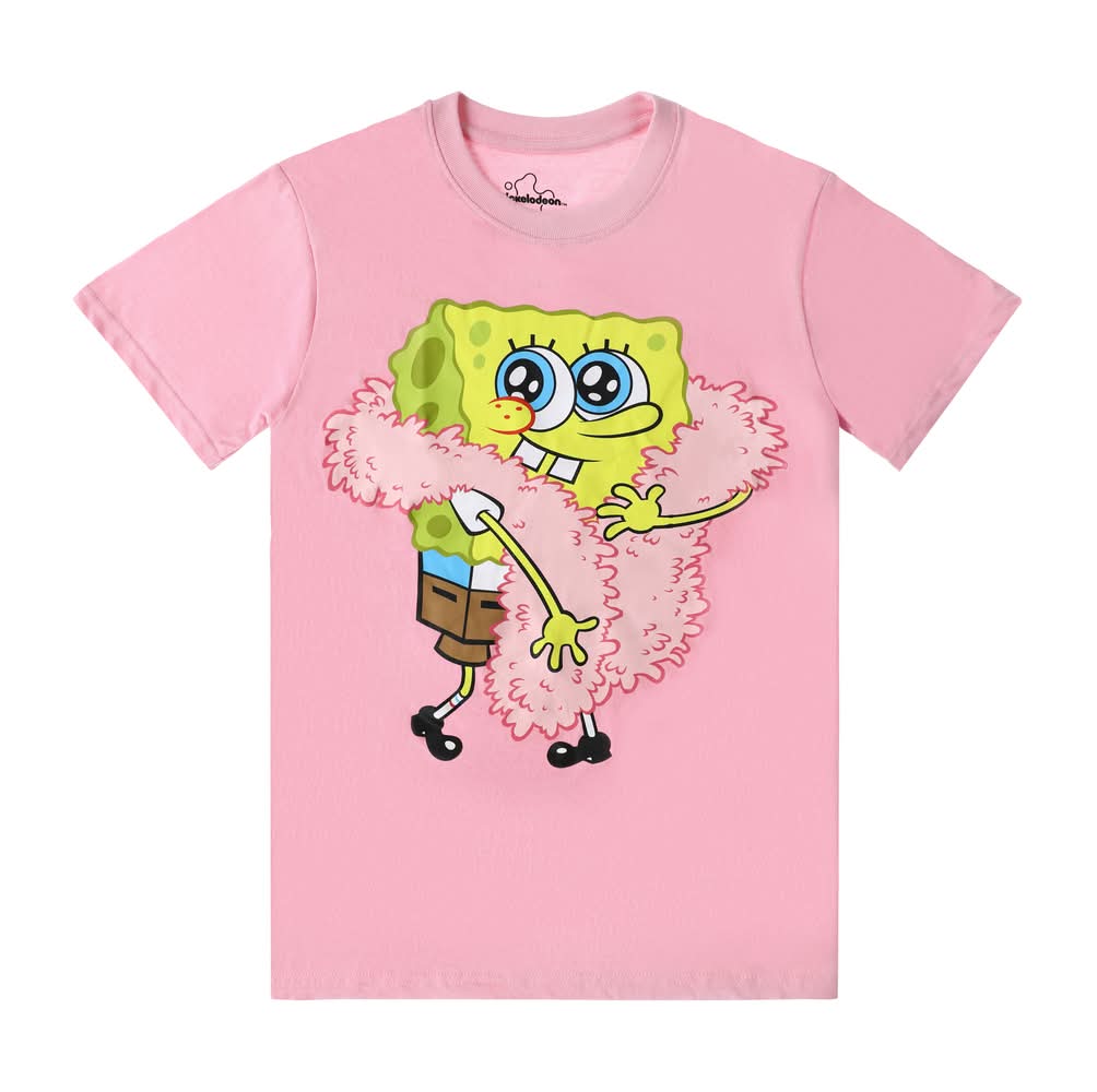 Nickelodeon™ SpongeBob SquarePants™ Feather Graphic Tee Medium Pink