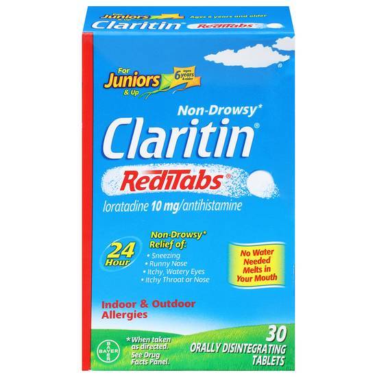 Claritin Reditabs For Juniors & Up 10 mg Indoor & Outdoor Allergy Relief Tablets