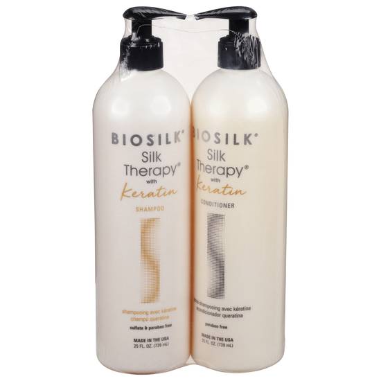 Biosilk Therapy With Keratin Shampoo & Conditioner (2 ct)