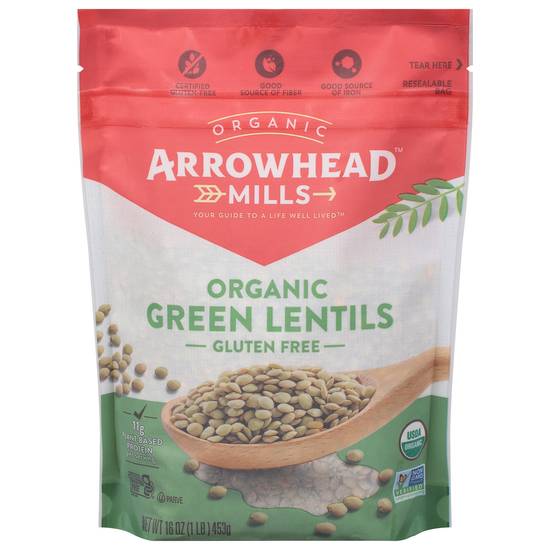 Arrowhead Mills Gluten Free Organic Green Lentils (16 oz)