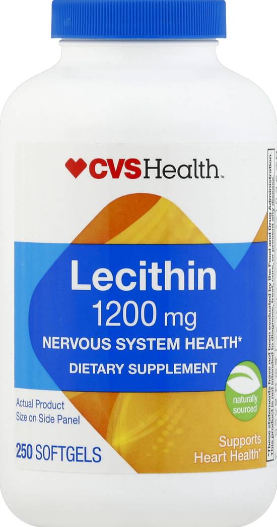 Cvs Health Lecithin 1200 mg Nervous System Health Dietary Supplement Softgels