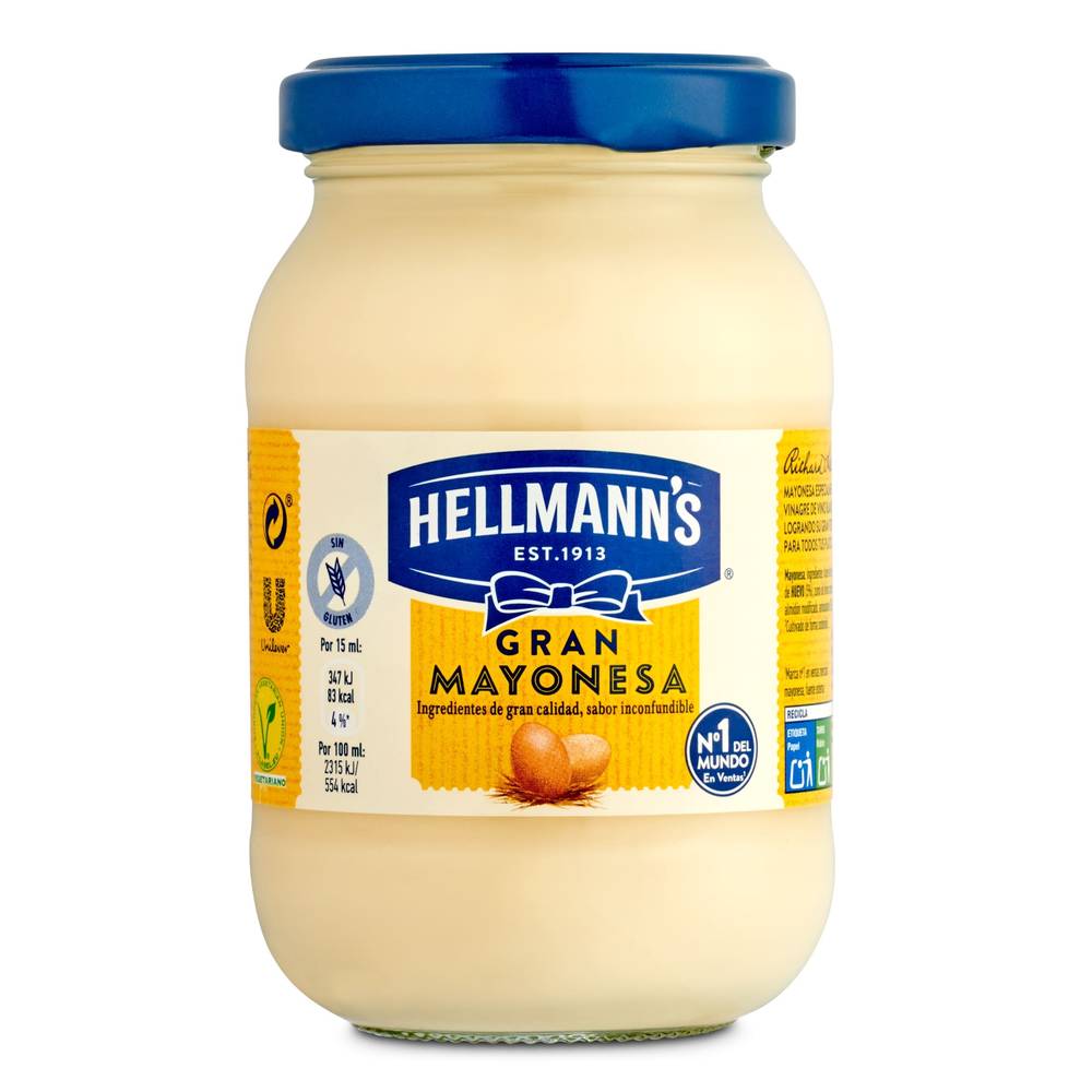 Gran Mayonesa Hellmanns Frasco 225 Ml