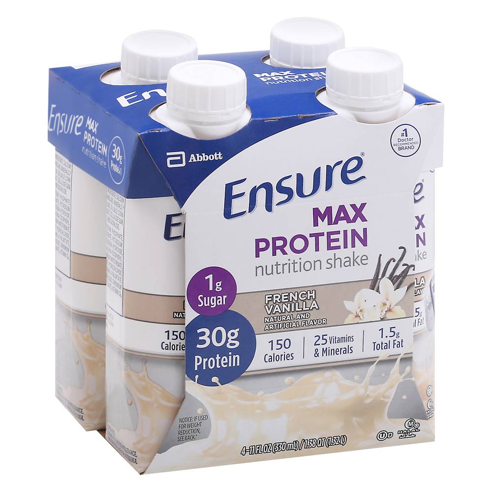Ensure Max Protein French Vanilla Nutrition Shake (4 ct, 11 fl oz)