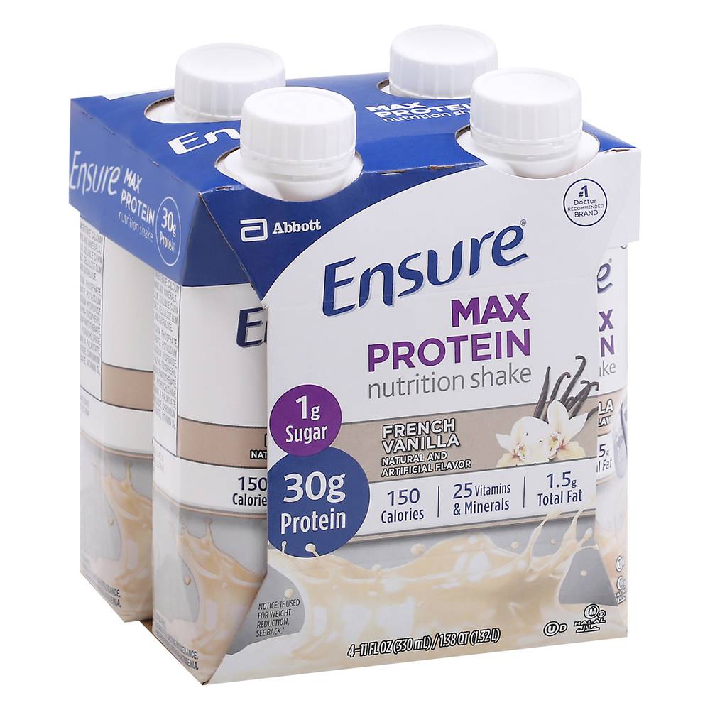 Ensure Max Protein French Vanilla Nutrition Shake (4 x 11 fl oz)