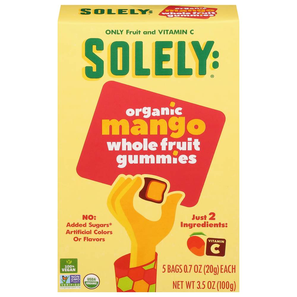 Solely Organic Whole Fruit Gummies, Mango (0.7 oz, 5 ct)