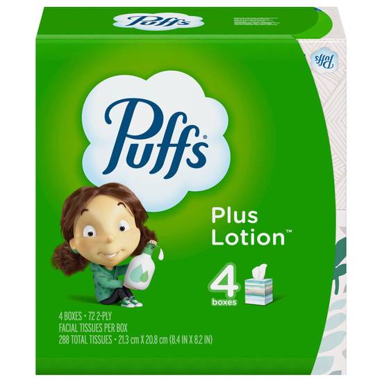 Puff's Plus Lotion 2-ply Facial Tissue Boxes (288 ct)