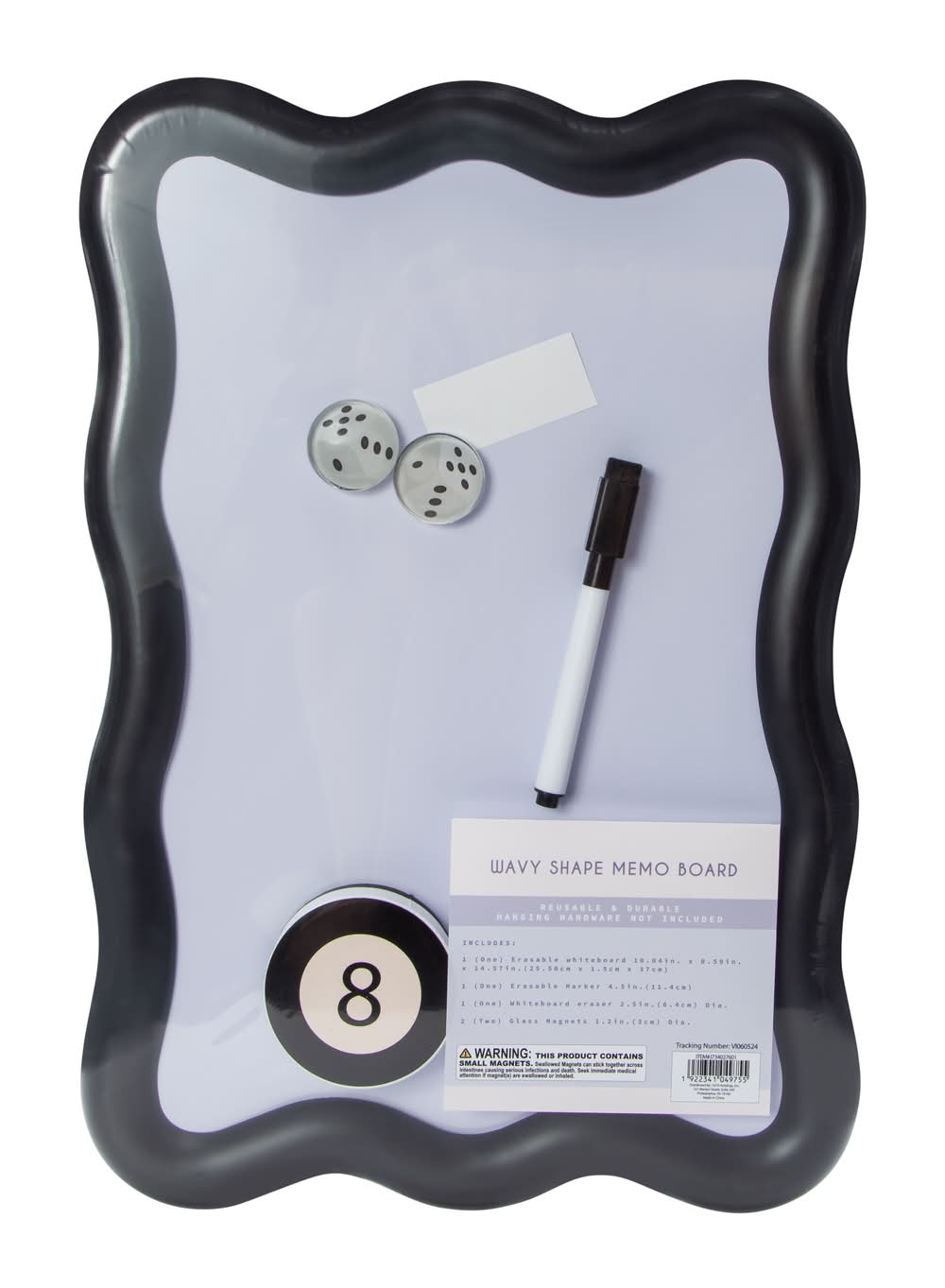 Wavy Shape Memo Dry Erase Board 10.04in x 14.57in